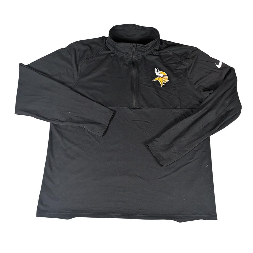 Nike Minnesota Vikings NFL Dri-FIT Quarter Zip Pullover Black Mens XL